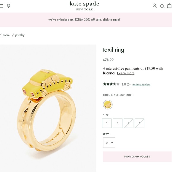 $78 Kate Spade Ma Cherie Taxi! Ring - Picture 8 of 9